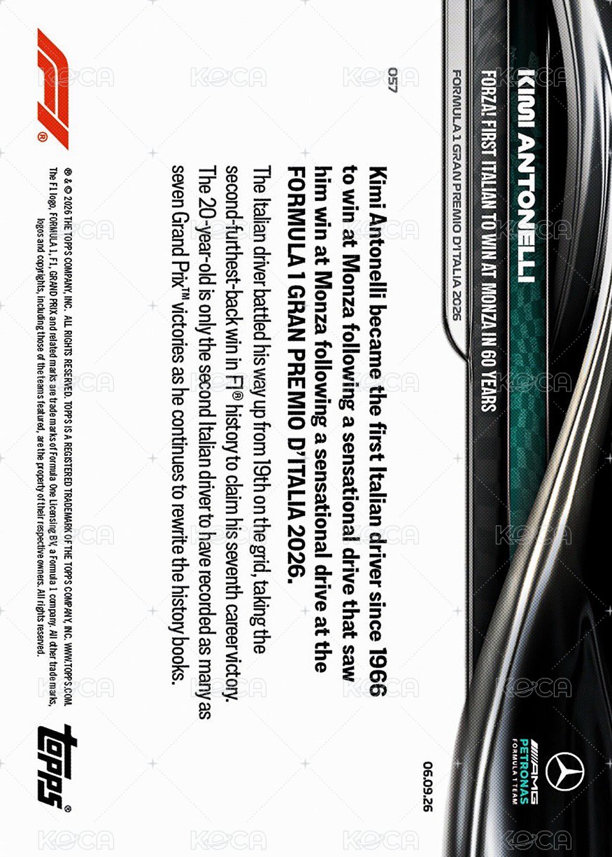 2026 Topps Now Formula 1 57