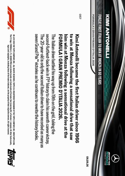 ⚡️Topps now F1 Formula 1 Kimi Antonelli 57 普卡
