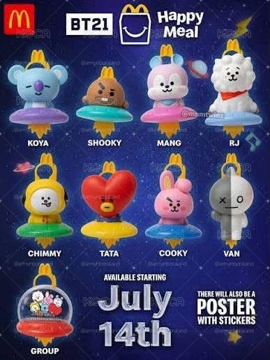 麥當勞BT21吊飾 全新整組售 8隻不拆售