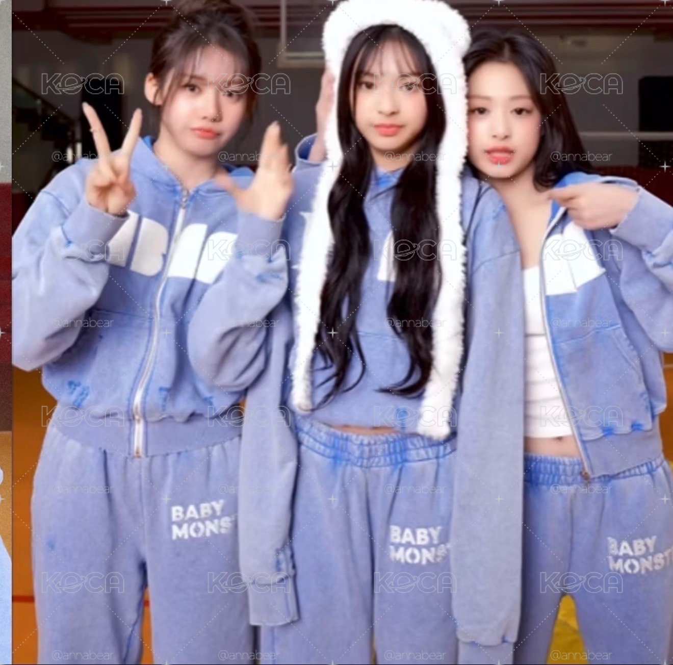 25世巡 外套 帽T BABYMONSTER SWEAT ZIP-UP HOODIE_SKY BLUE & BLACK 