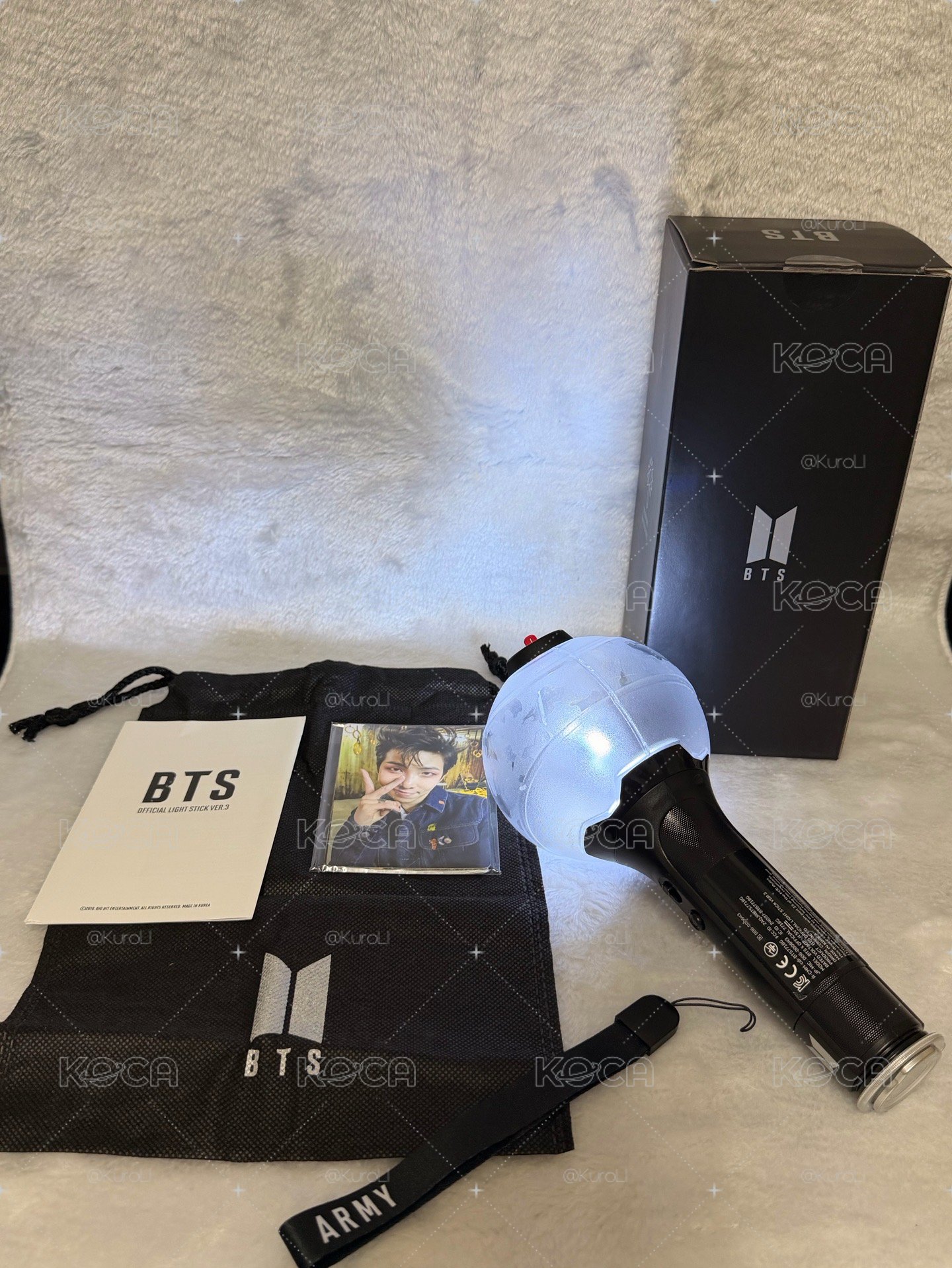 【官方正品】BTS 防彈少年團三代手燈 阿米棒 Ver.3（7人小卡全齊/保存良好）💜