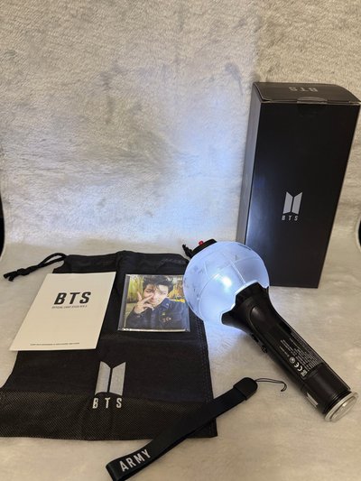【官方正品】BTS 防彈少年團三代手燈 阿米棒 Ver.3（7人小卡全齊/保存良好）💜