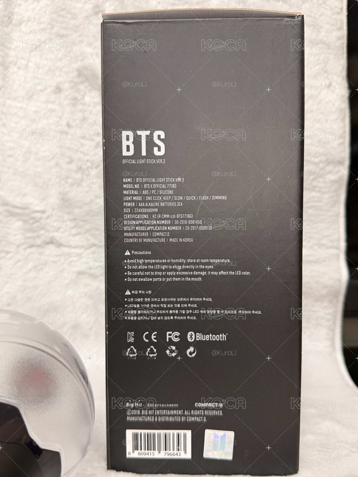【官方正品】BTS 防彈少年團三代手燈 阿米棒 Ver.3（7人小卡全齊/保存良好）💜