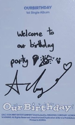 Our Birthday 專輯卡 Welcome ver 背面
