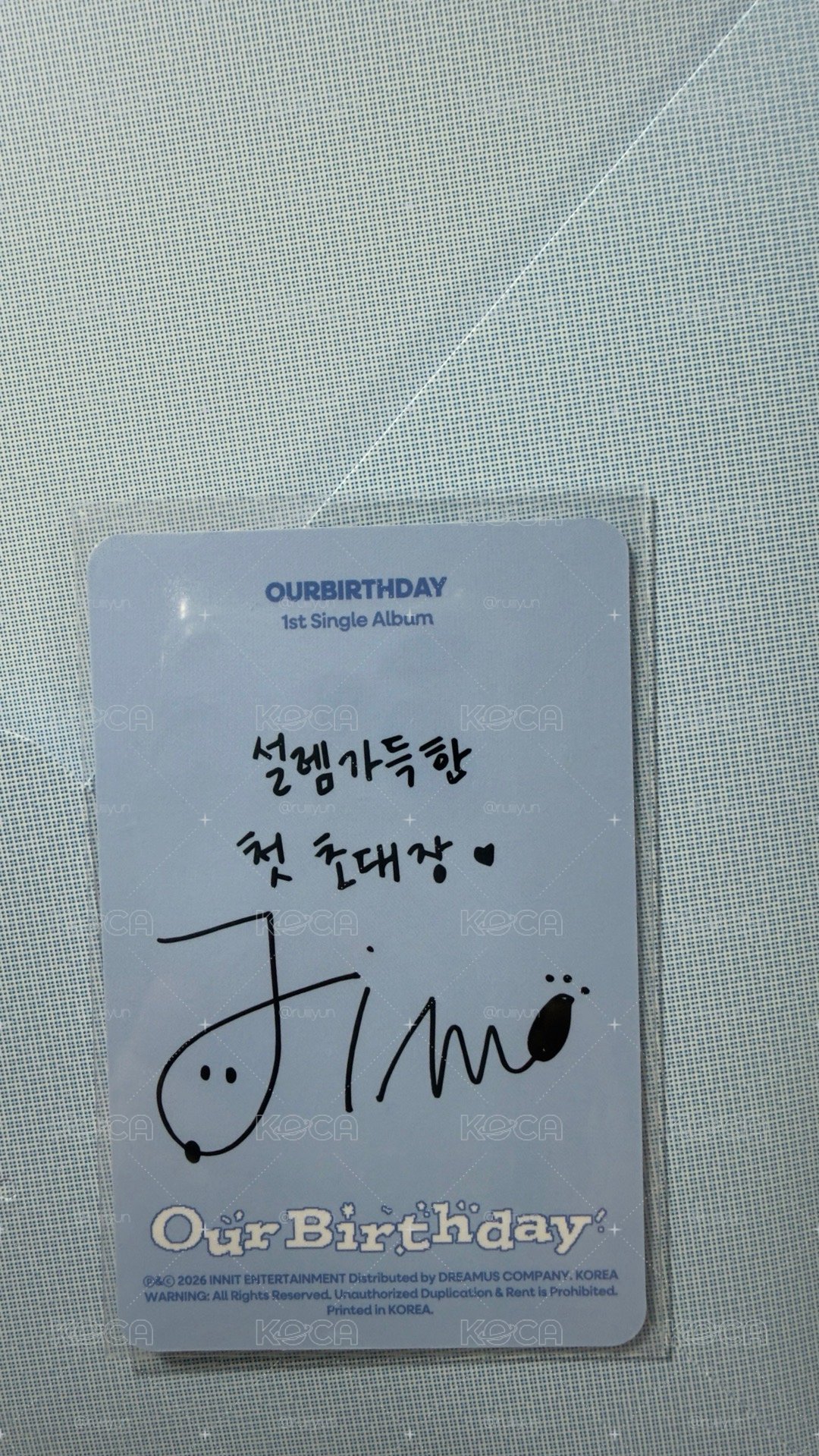 Our Birthday 專輯卡 Welcome ver