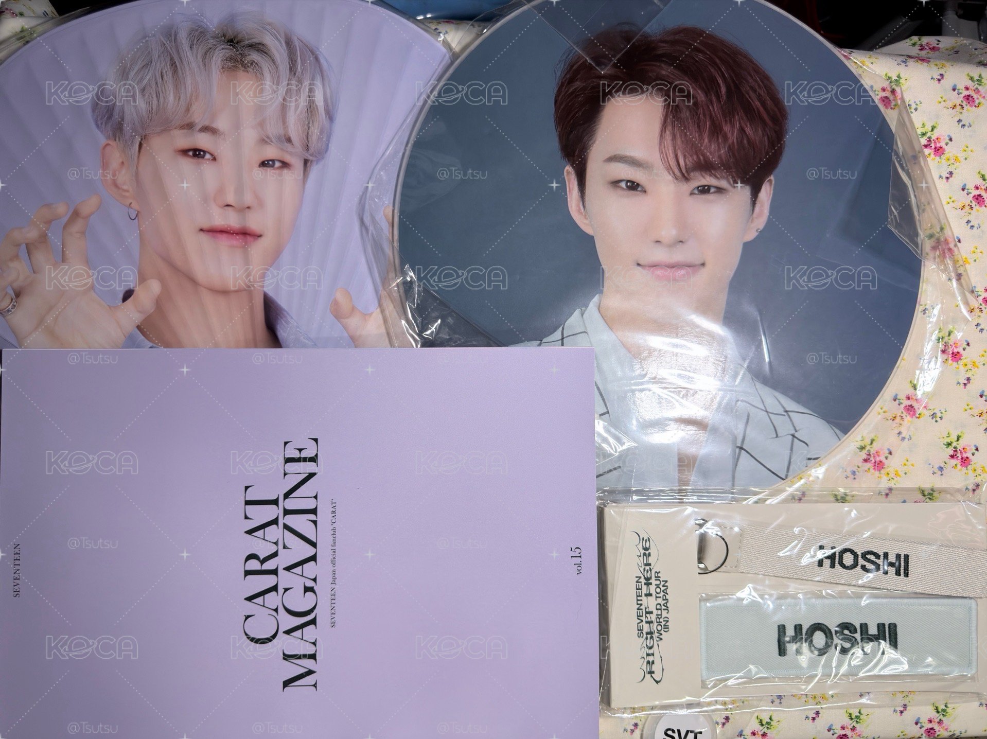 (現貨4項整圖出）seventeen hoshi盤 順任務我大扇 扇子 姓名布章 