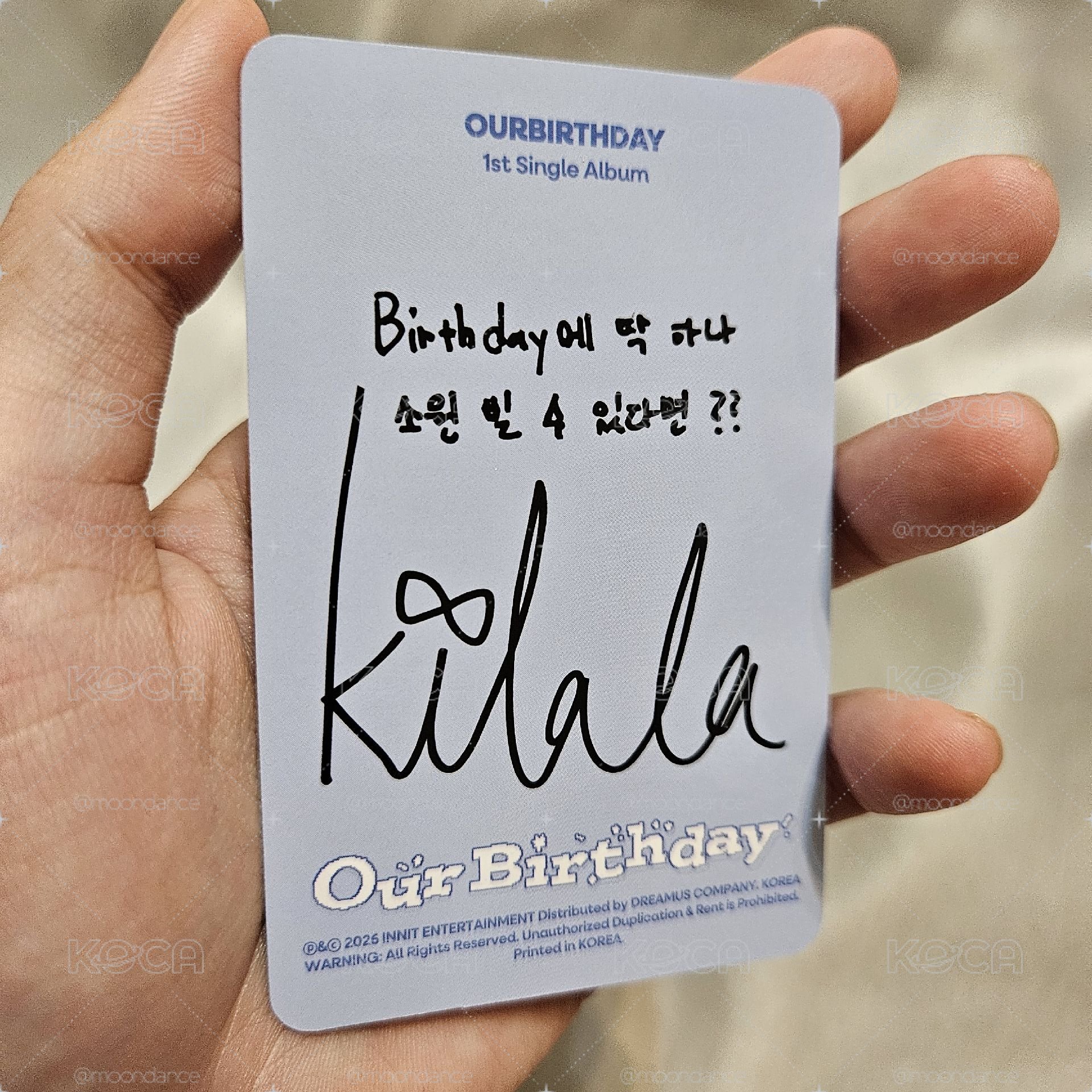 Our Birthday PHOTOBOOK VER. 專輯 WELCOME VER.，Kilala 專卡，近全新 無瑕