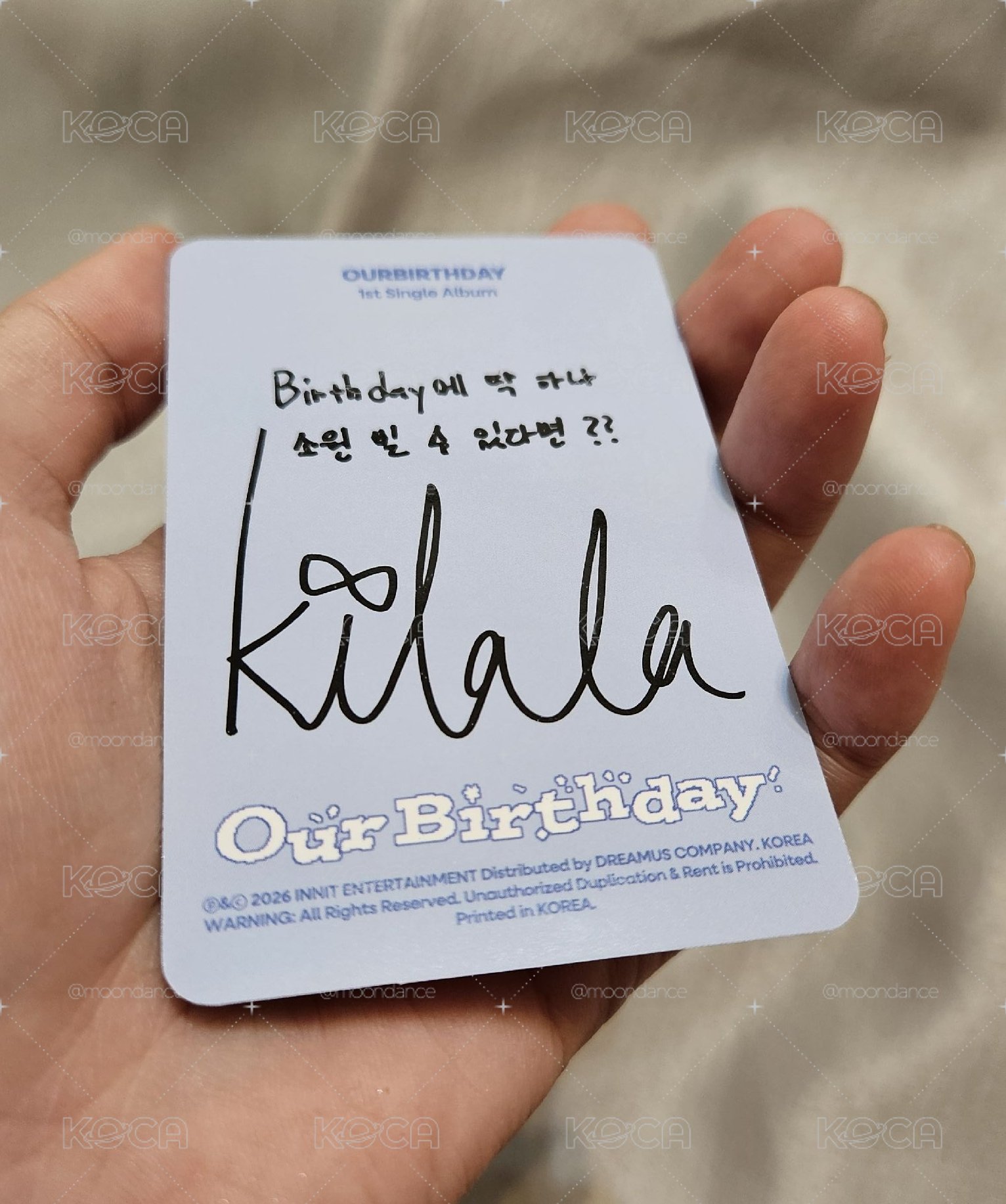 Our Birthday PHOTOBOOK VER. 專輯 WELCOME VER.，Kilala 專卡，近全新 無瑕