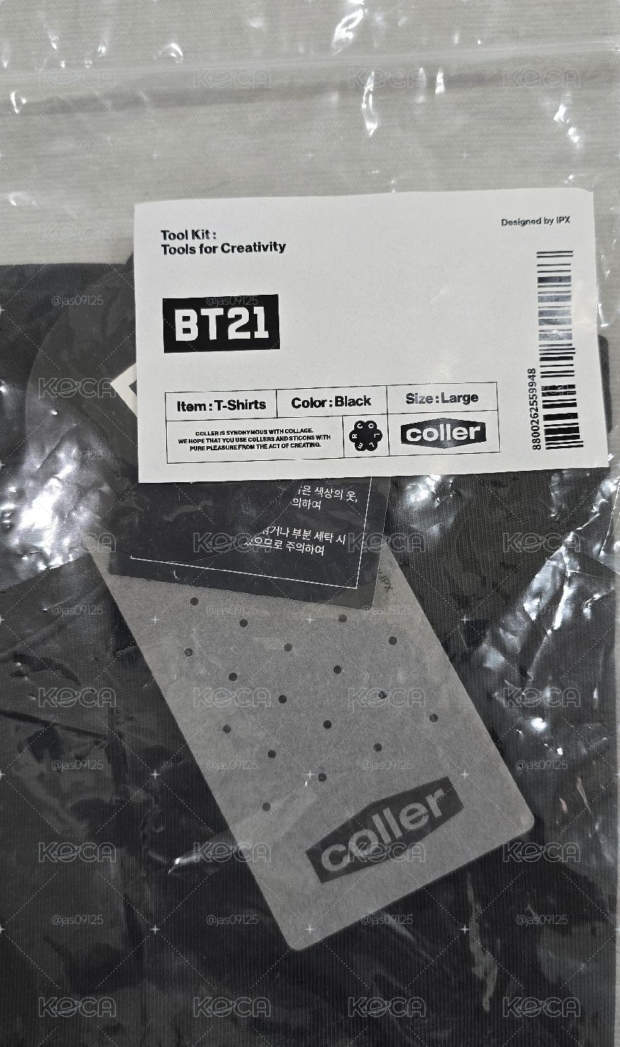 BT21 minini band黑色上衣 L號