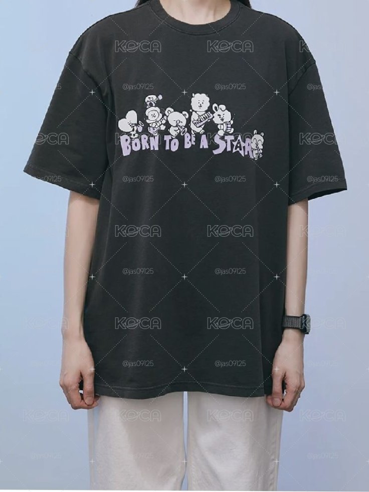 BT21 minini band黑色上衣 L號