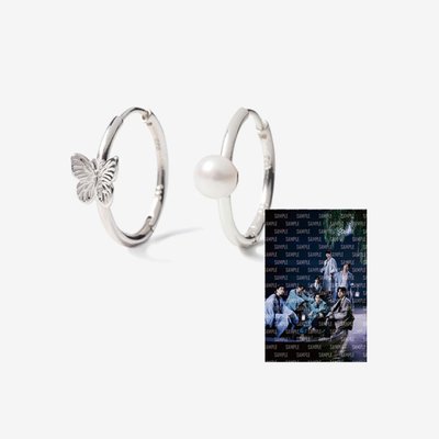 💣BTS 2022 中秋 달마중 珍珠蝴蝶 耳環 含大卡🦋