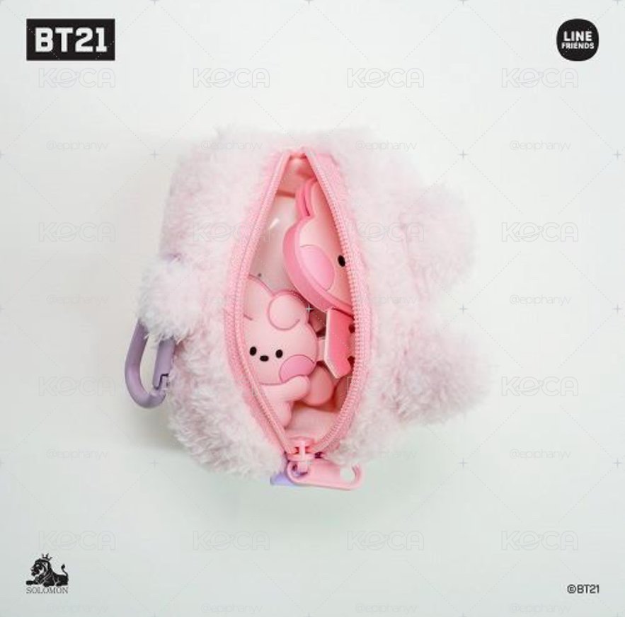 BT21 / 毛絨絨掛飾耳機包 / 迷你收納包