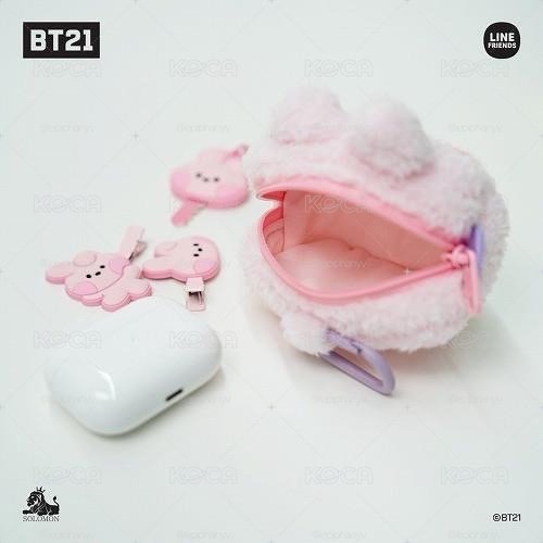 BT21 / 毛絨絨掛飾耳機包 / 迷你收納包