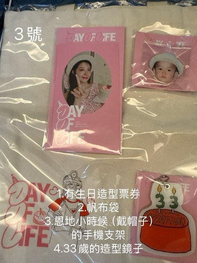 恩地生日周邊商品（無小卡，僅有商品）
