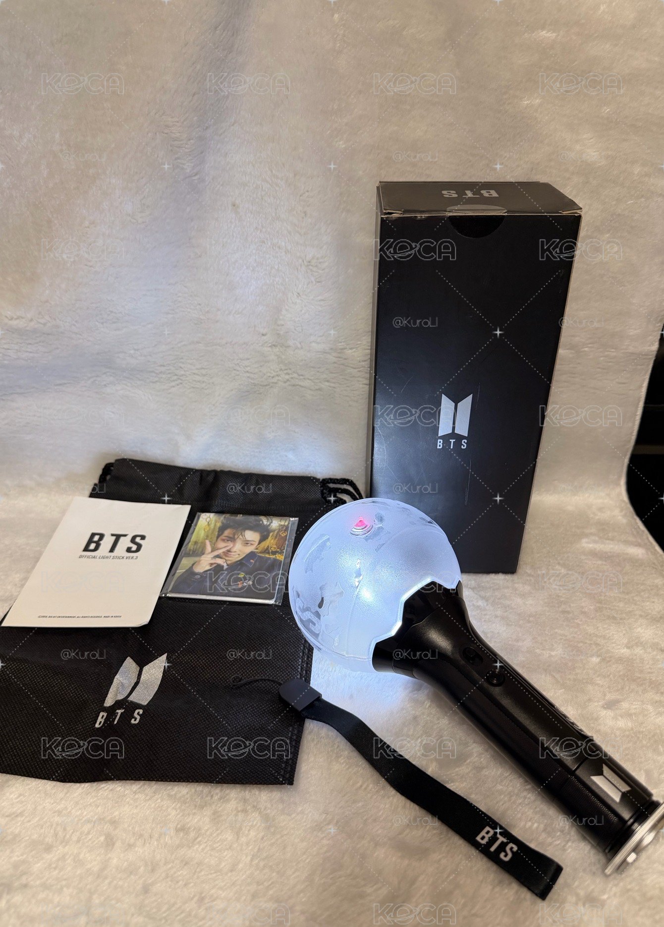 【官方正品】BTS 防彈少年團三代手燈 阿米棒 ARMY BOMB Ver.3（7人小卡全齊/保存良好）💜