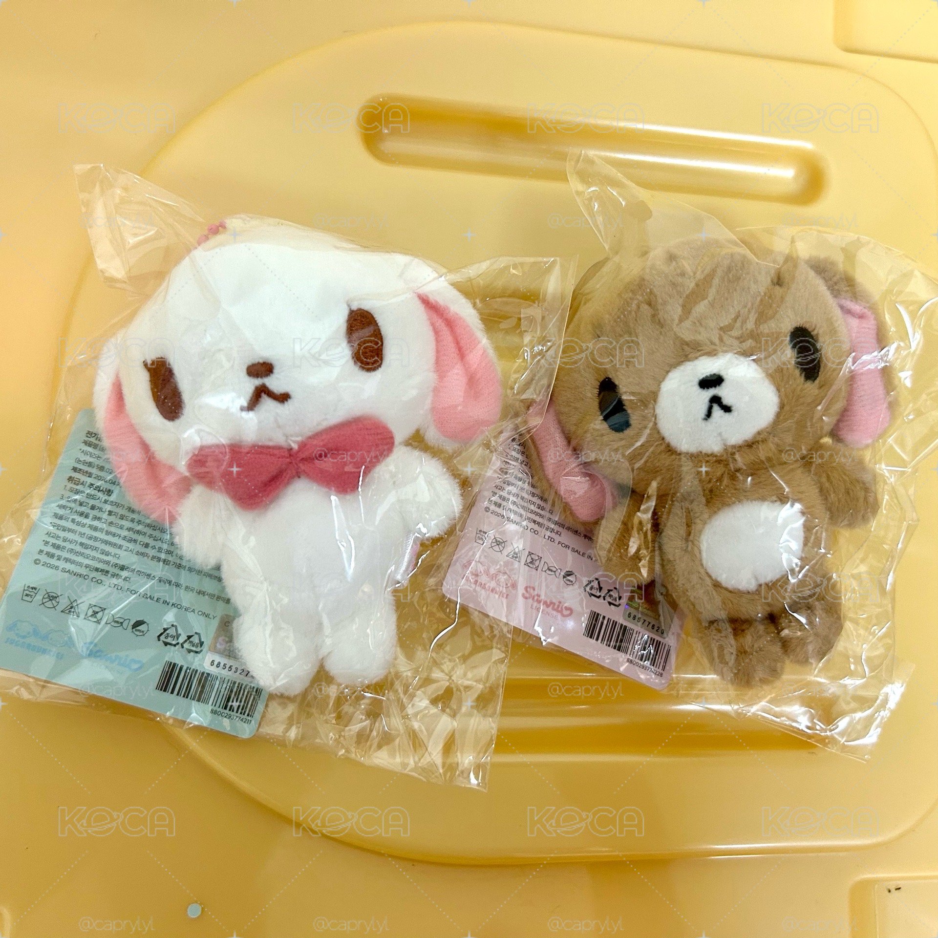 （一套2個）免包手 現貨 全新 正版 蜜糖邦尼 吊娃 吊飾 韓國限定 三麗鷗 甜點兔 焦糖兔 白兔 黑兔 娃娃 韓版