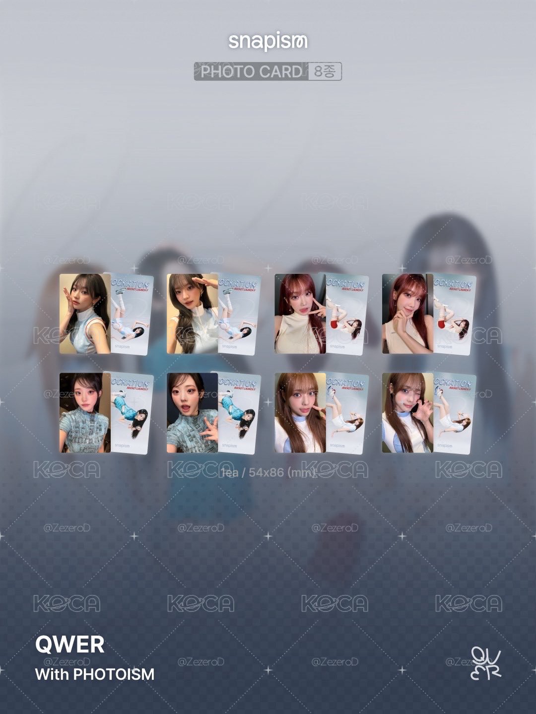 QWER 2巡 ROCKET LAUNCH X snapism X photoism 人生四格卡 代印