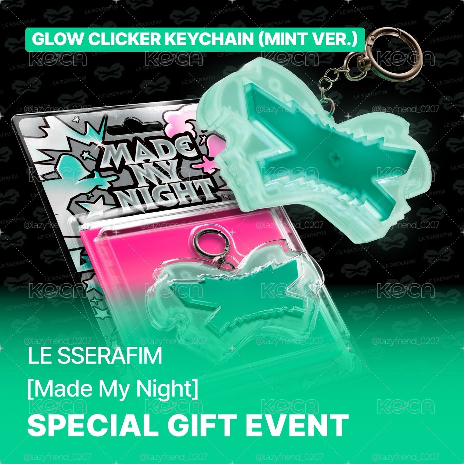 預購LE SSERAFIM [Made My Night] (Glow Clicker Keychain (Mint))