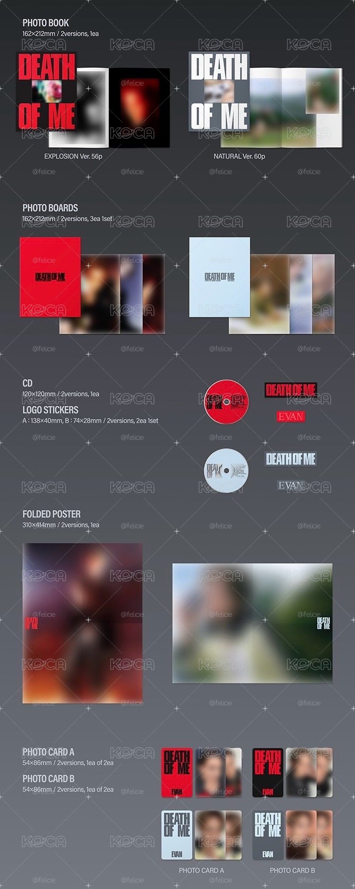 EVAN 1st Album DEATH OF ME 專輯 Weverse 特典小卡 相框
