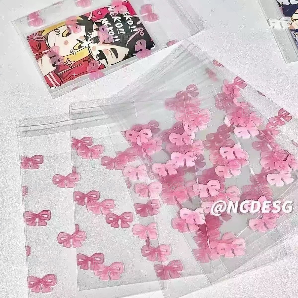 小蝴蝶結粉 8x10cm+3cm