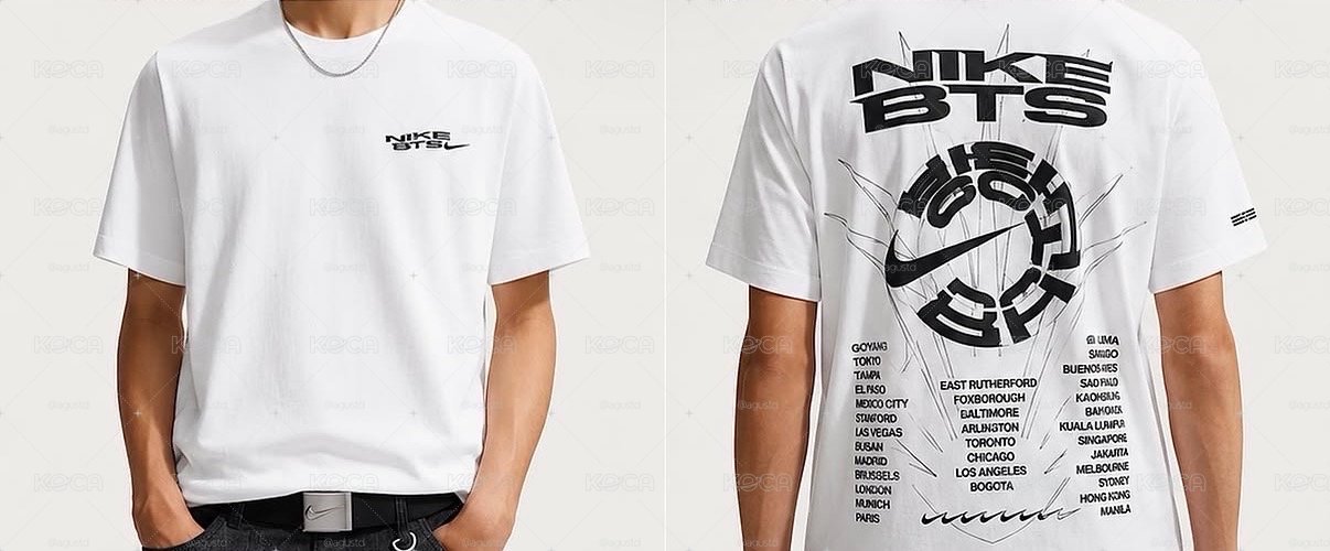 NIKE x BTS 男款白T M碼 全新未拆