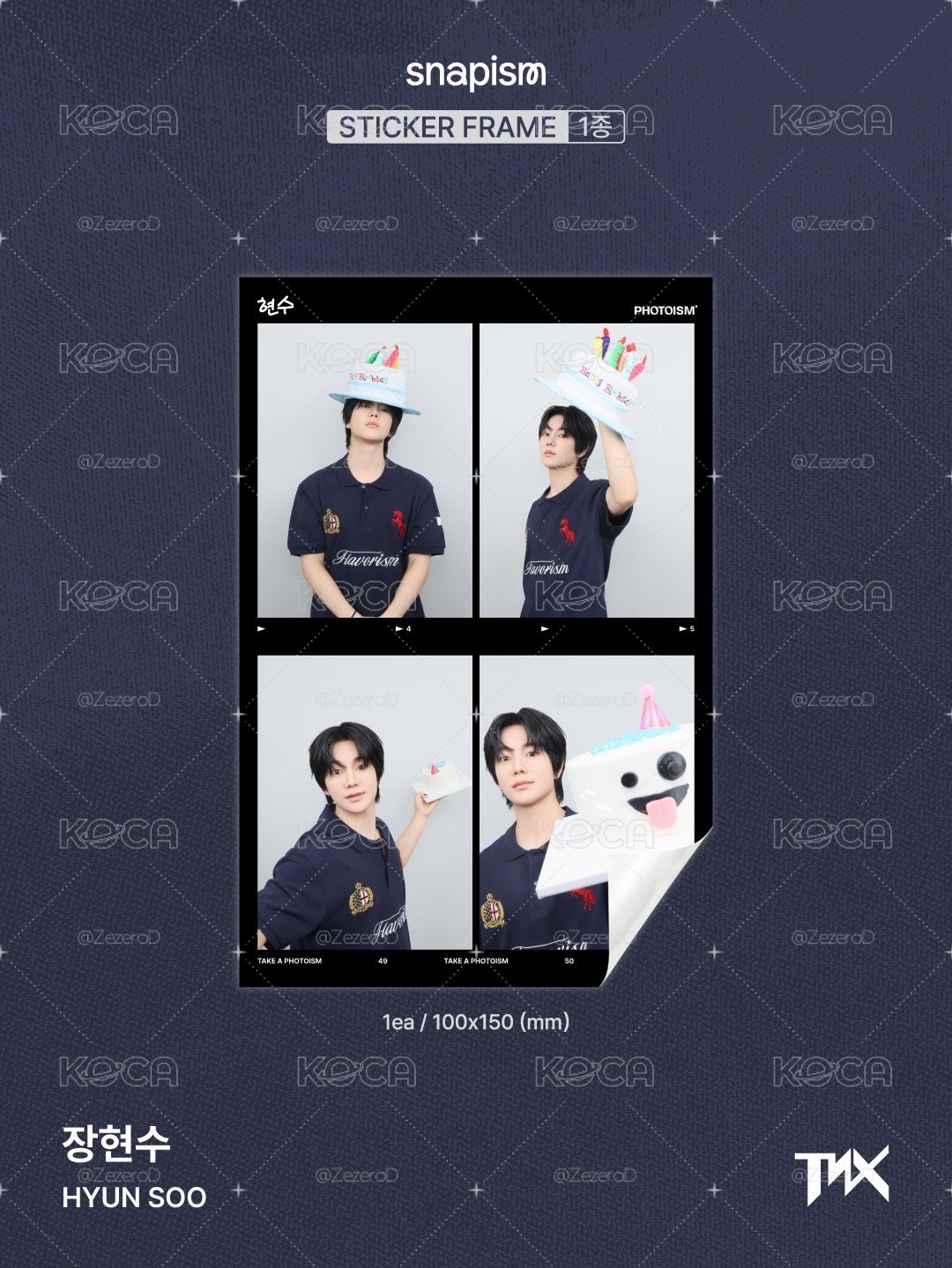 TNX HYUN SOOX photoism X snapism 人生四格卡 貼紙 代印