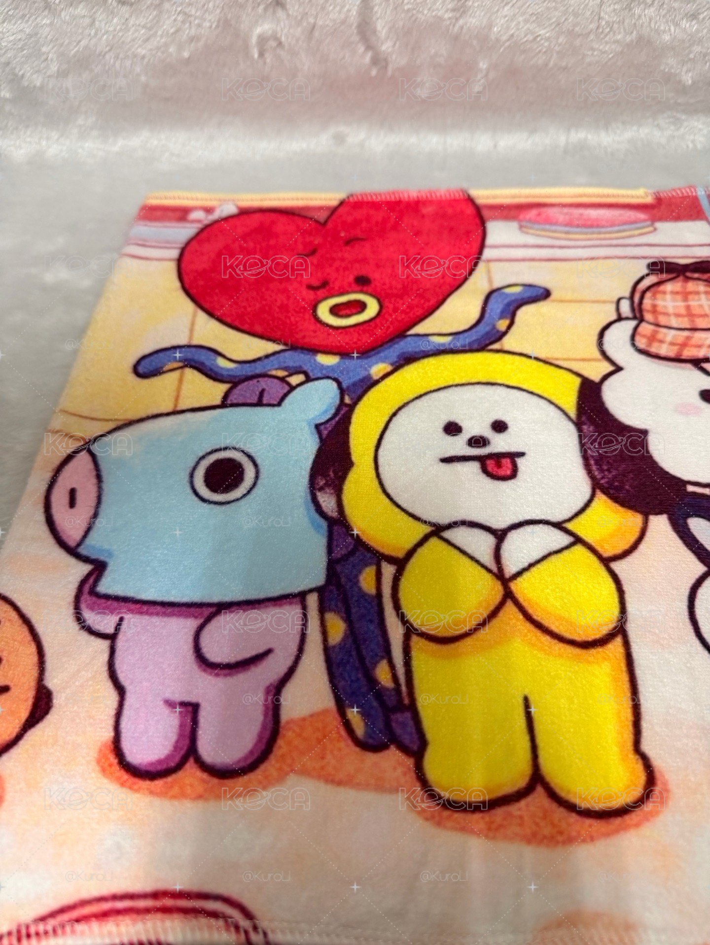 【絕版珍藏】BTS RM 官方週邊小盤（BT21 大毛巾+KOYA 洗衣袋+THE BEST 微瑕人形立牌）
