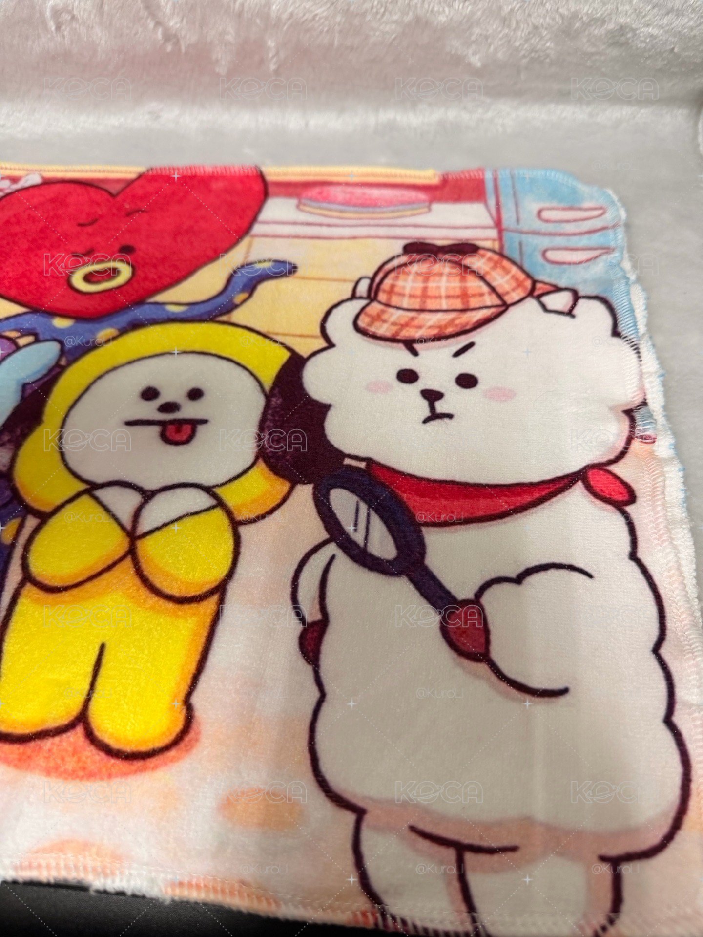 【絕版珍藏】BTS RM 官方週邊小盤（BT21 大毛巾+KOYA 洗衣袋+THE BEST 微瑕人形立牌）