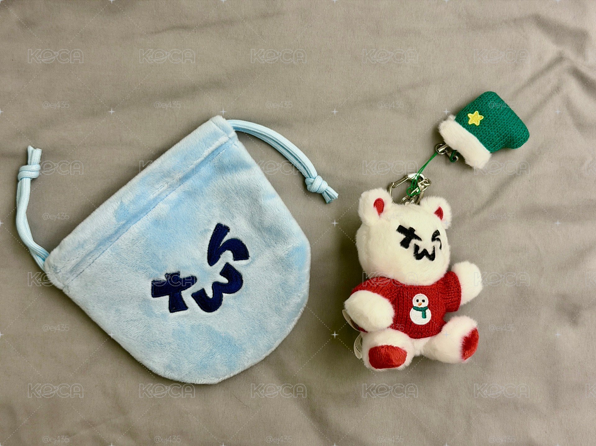 全新現貨 TWS 束口袋+聖誕熊吊飾