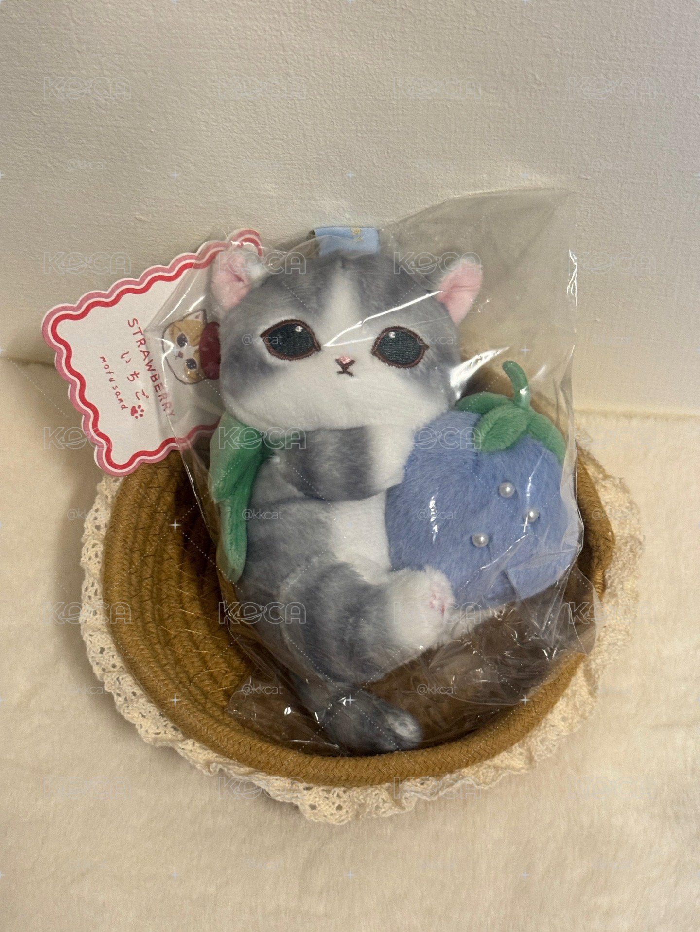 現貨.灰貓藍莓吊飾