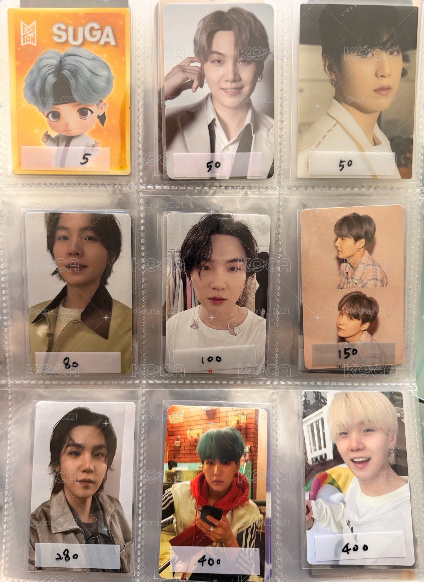 SUGA 其 特典 場限 專卡 幸運卡