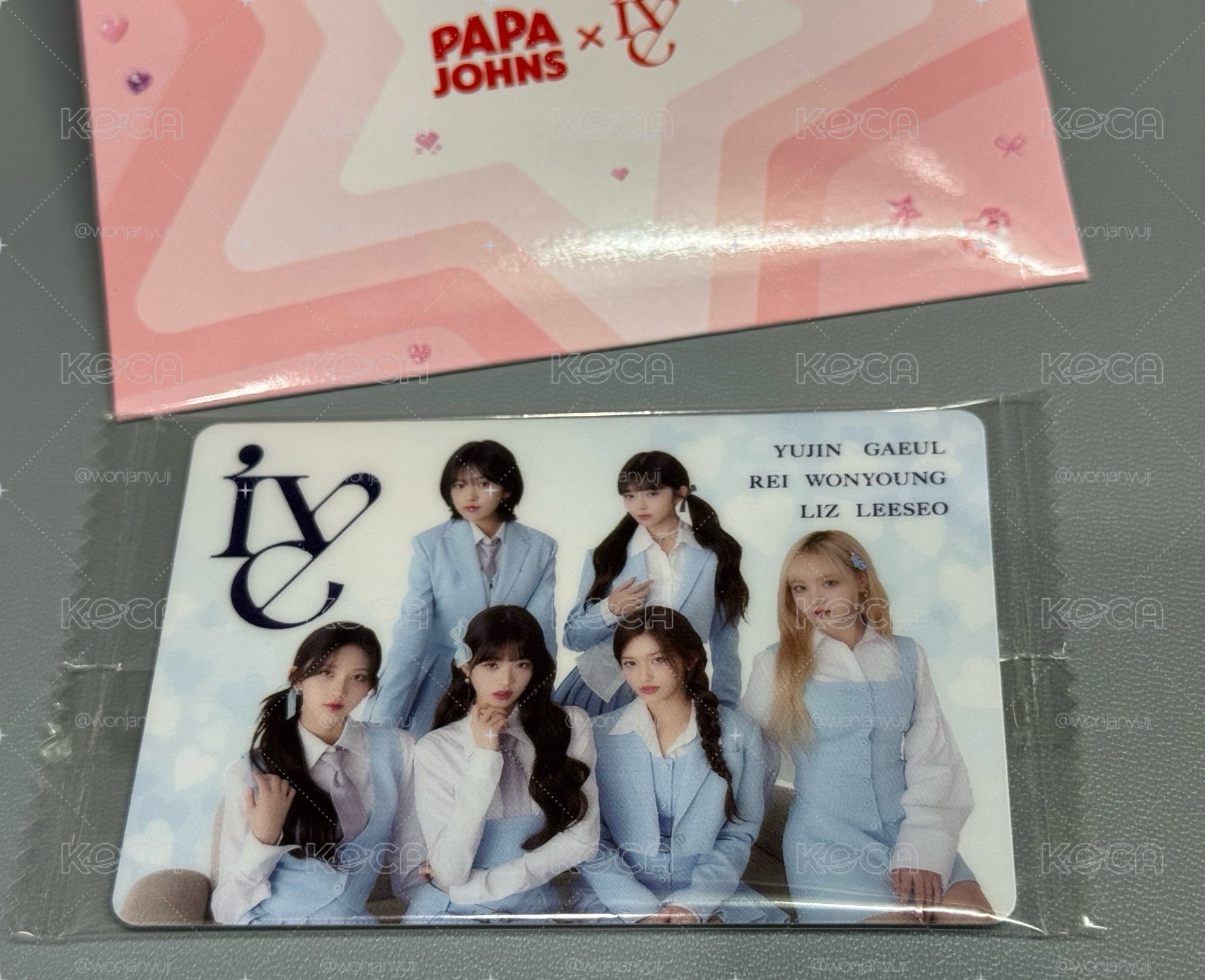 IVE x papa John 披薩代言 11.0 代言卡+萬代第一版團卡