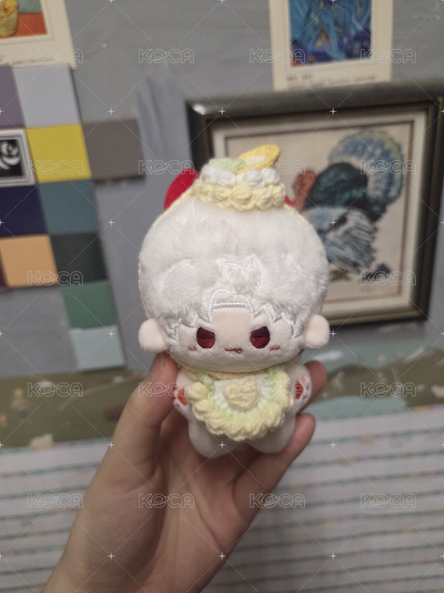 奶油水果塔頭飾&圍兜兜（檸檬）（10cm、mmmm、寶寶娃可用）