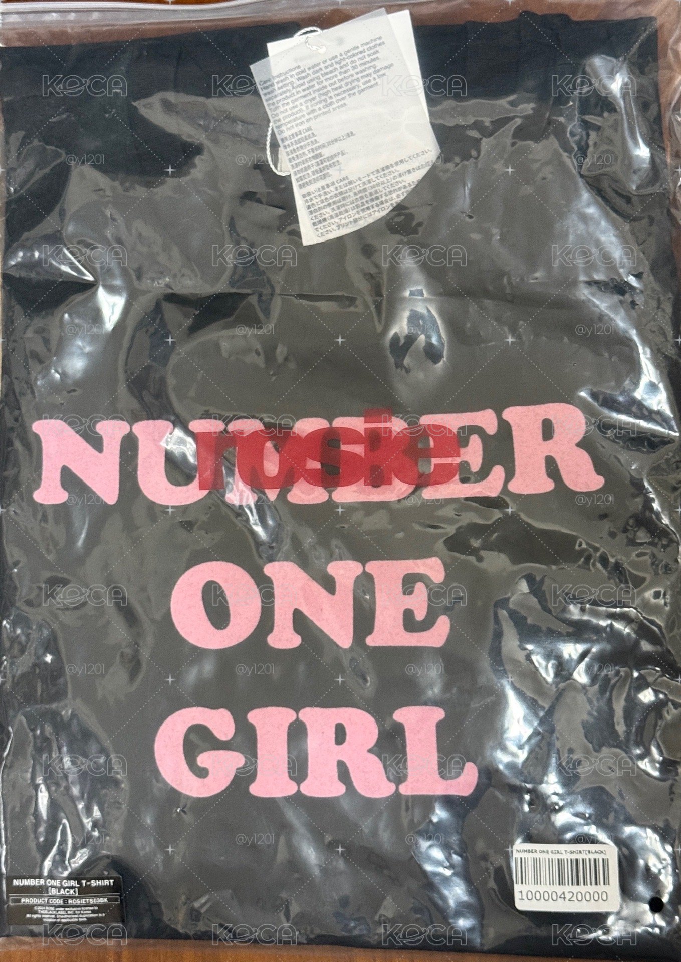 rosie number one girl T恤 黑色
