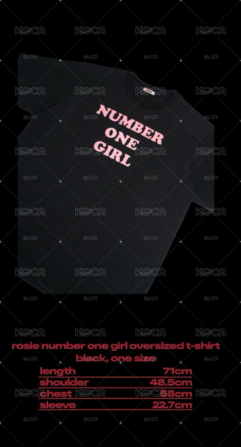 rosie number one girl T恤 黑色