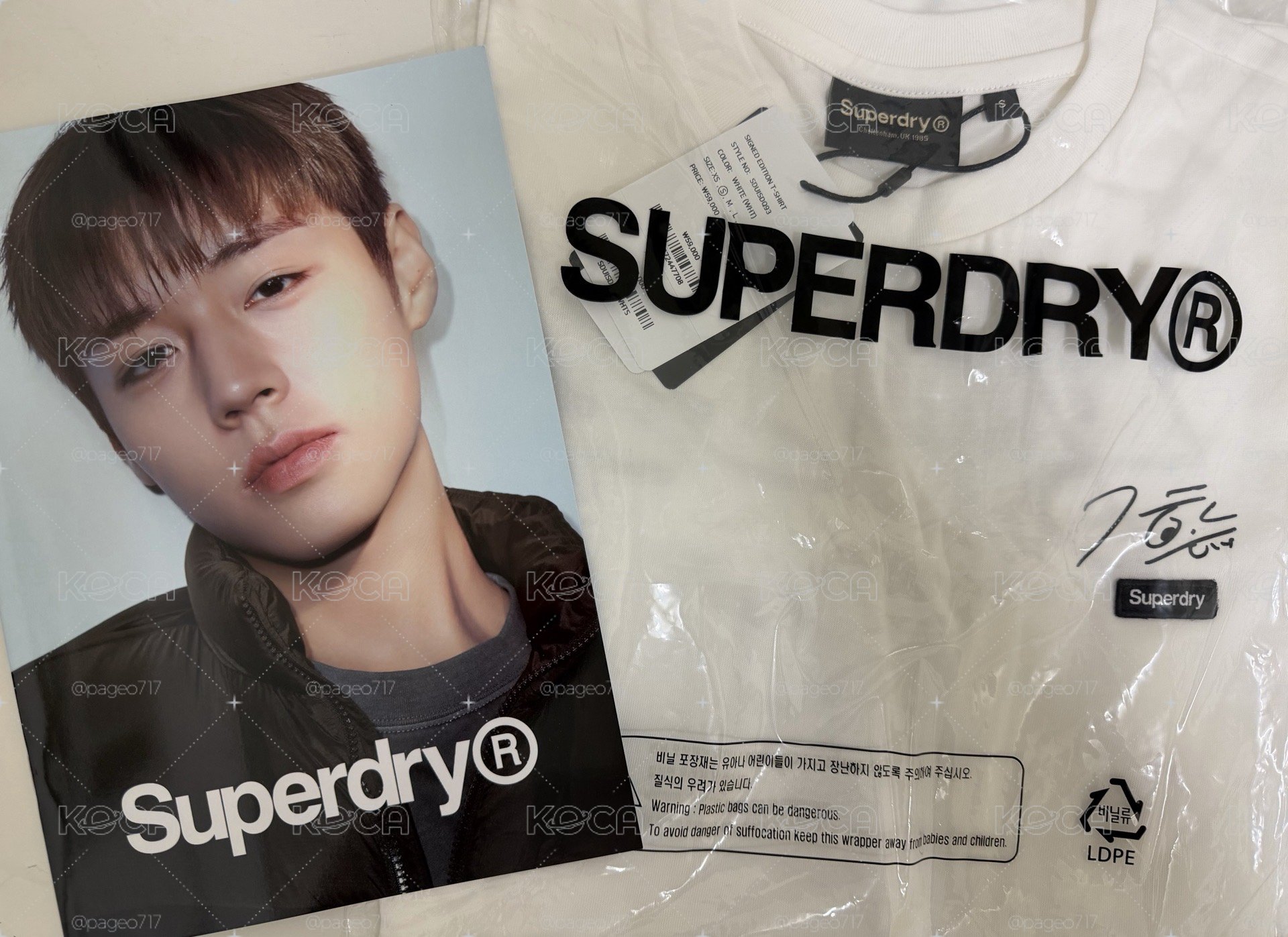 朴志訓 superdry 聯名 寫真書+短白T S