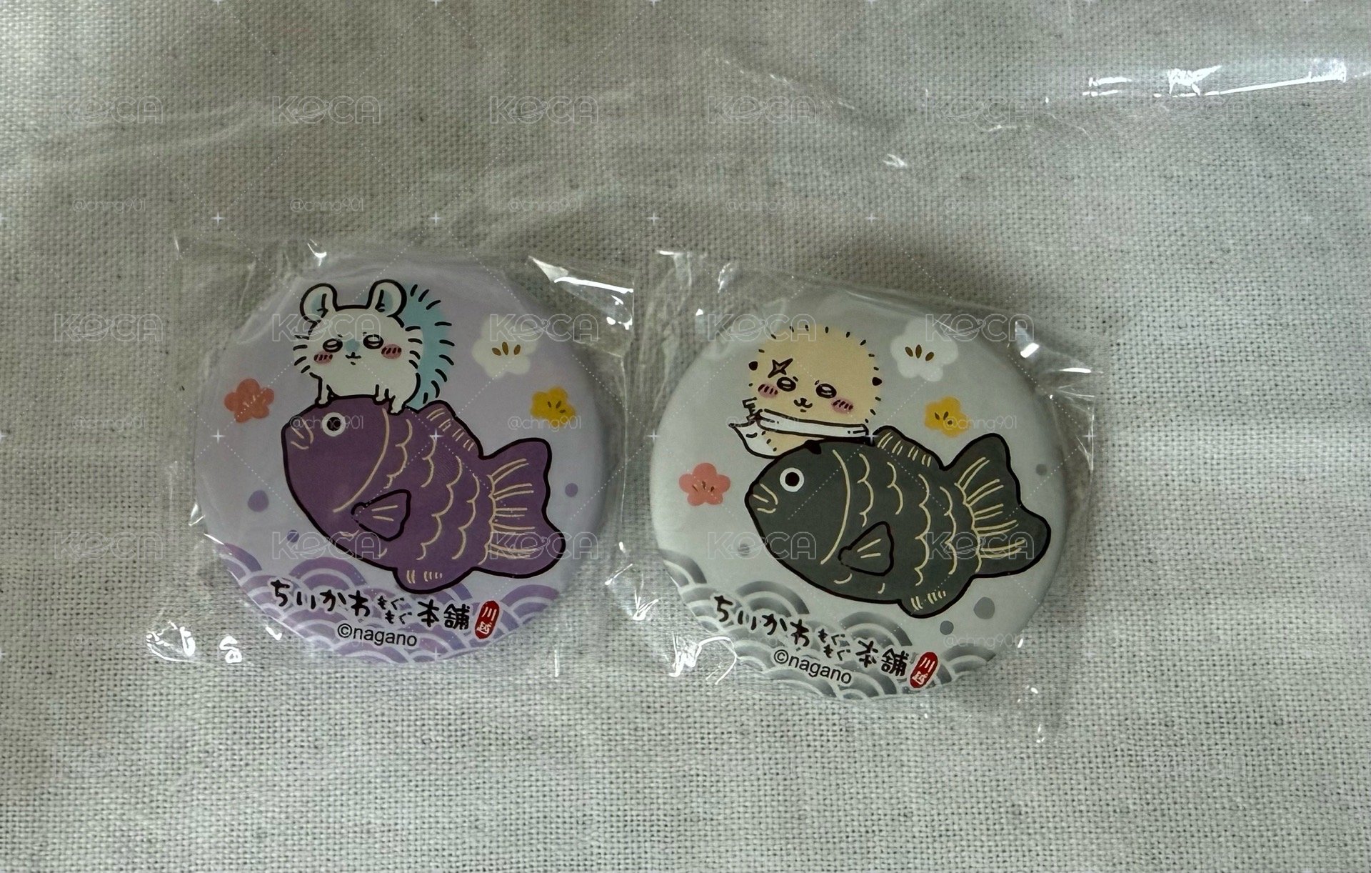 川越本舖 鯛魚燒 徽章 海獺師傅 小桃 盲抽