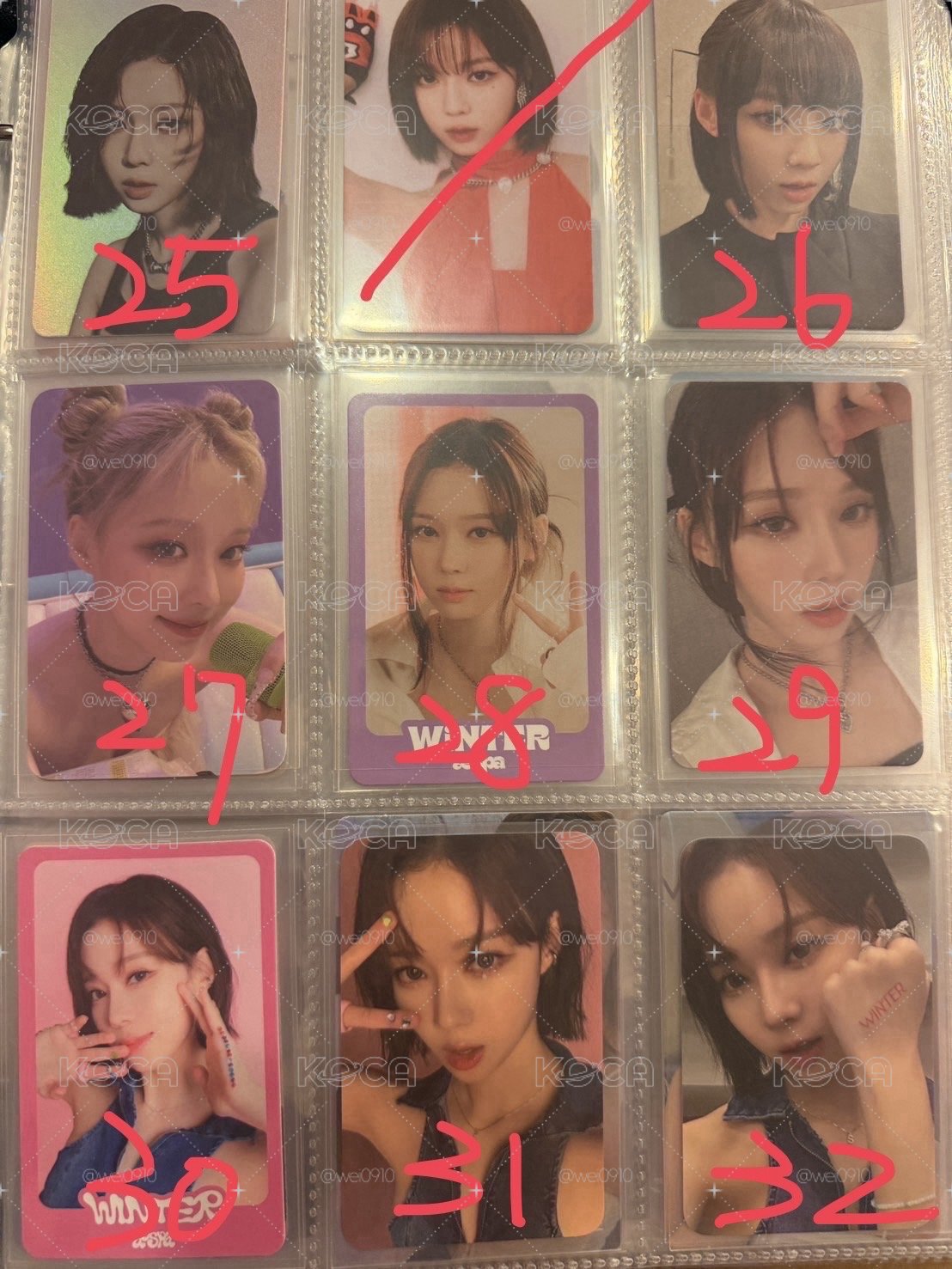 winter 冬天 小卡 專輯卡 幸運卡 代言卡 隨機卡 簽售卡