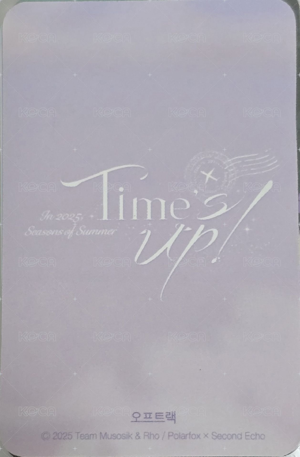 2025Time’s Up! 隨機卡  背面