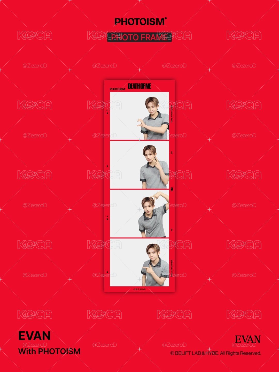 EVAN X snapism X photoism 人生四格卡 貼紙 代印