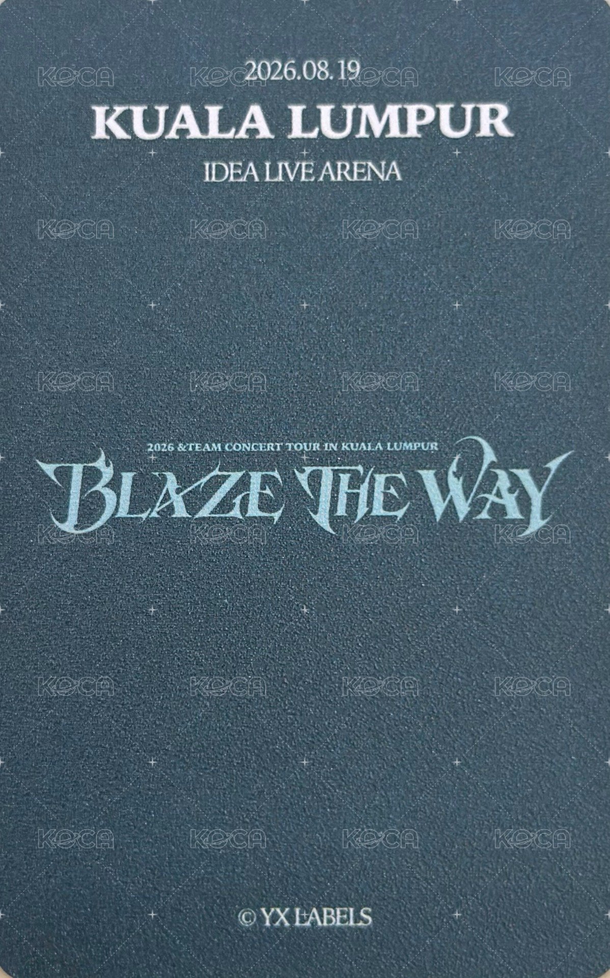 BTW 吉隆坡場 Entry card / venue-limited card  Back