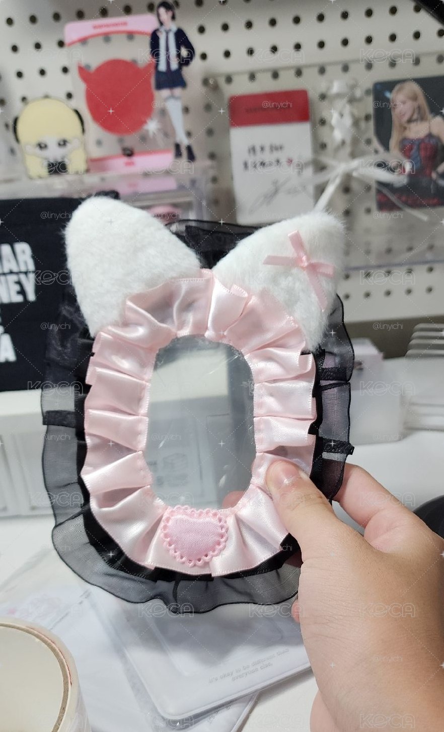 黑粉蕾絲貓耳