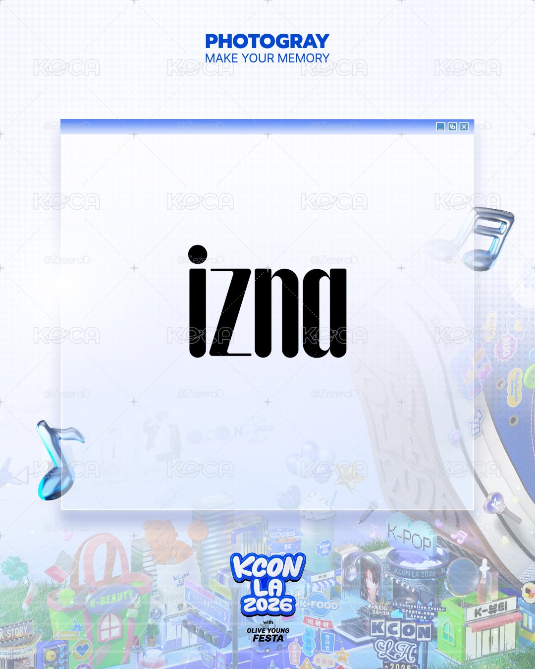 izna X [KCON LA 2026 X PHOTOGRAY] 人生四格卡 代印 1組兩張