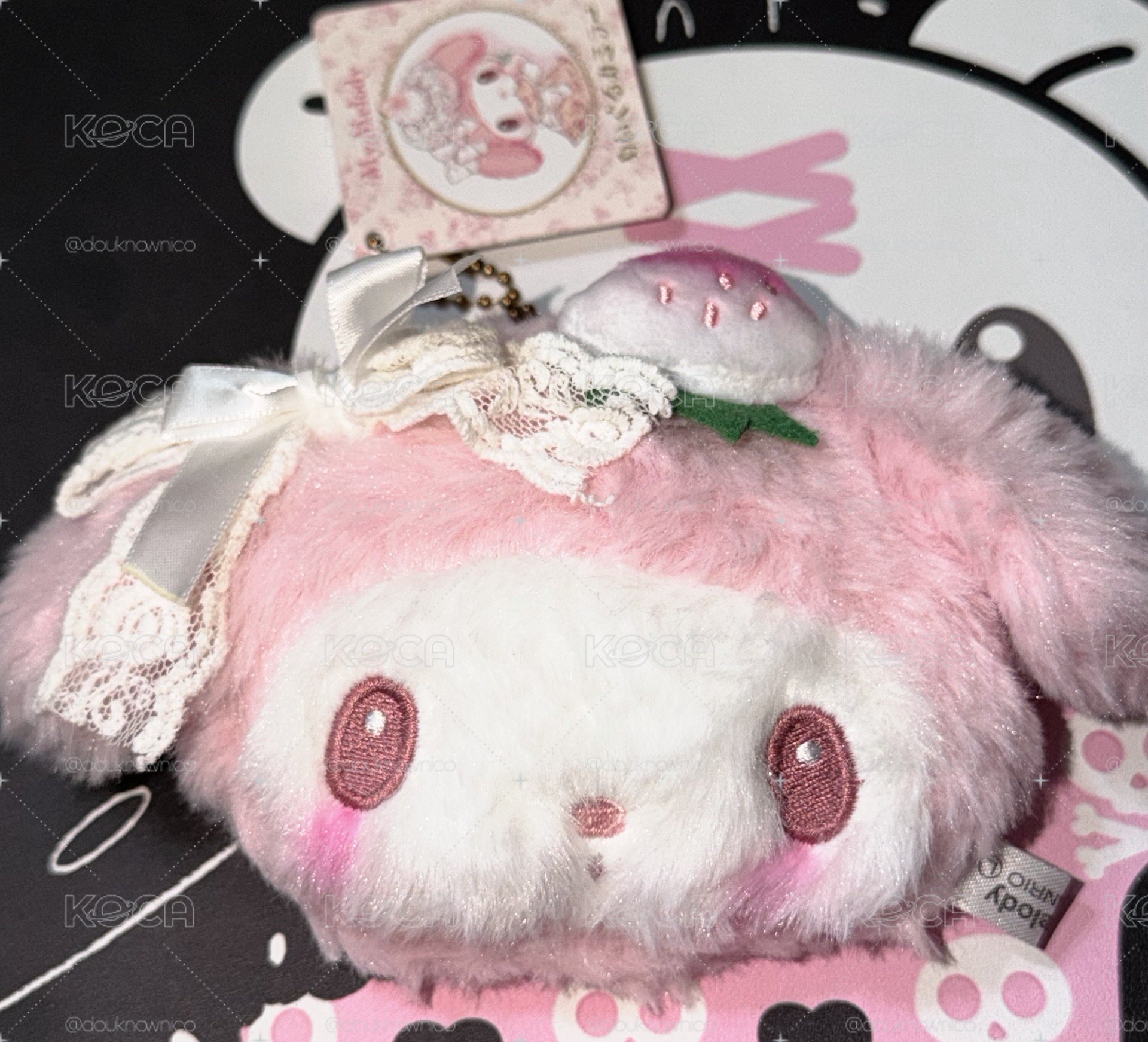 三麗鷗 白草莓 美樂蒂 鏡子 吊飾