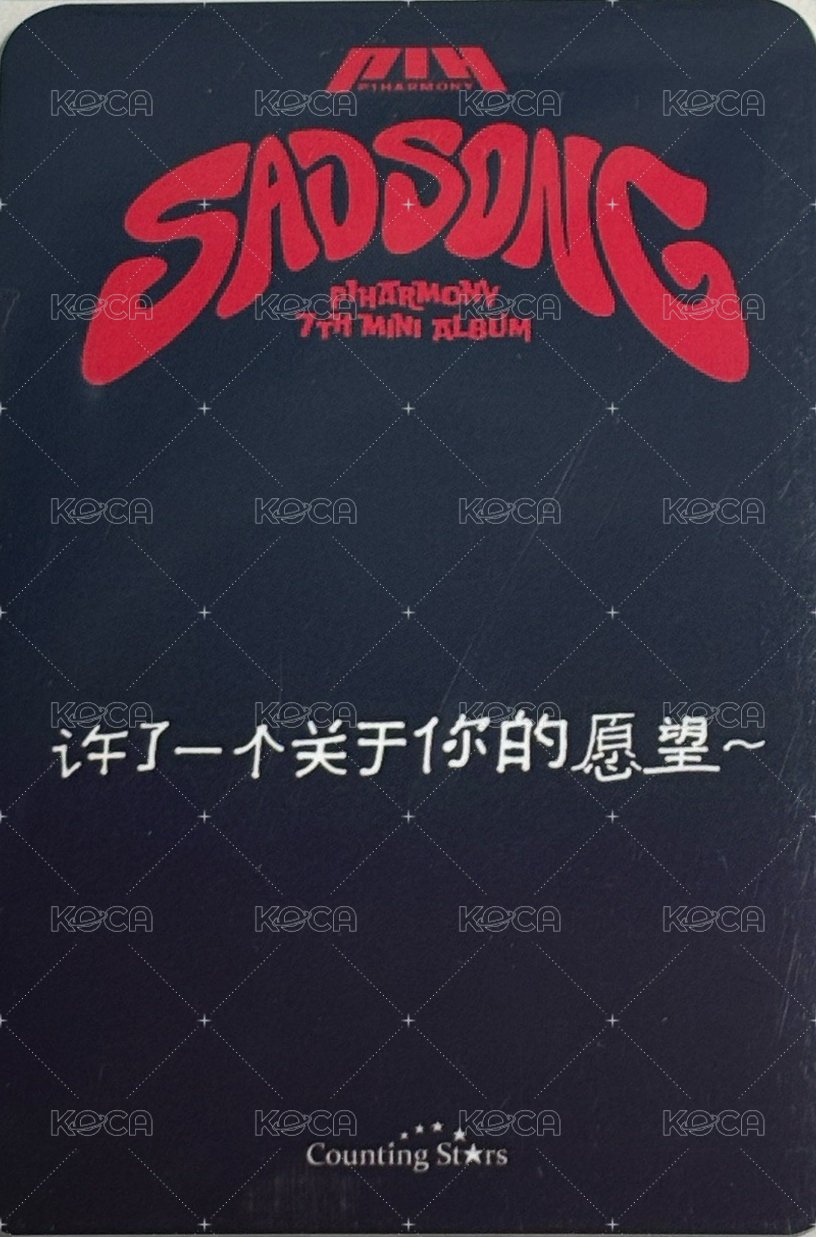 SAD SONG 數星星 簽售卡 241114 背面