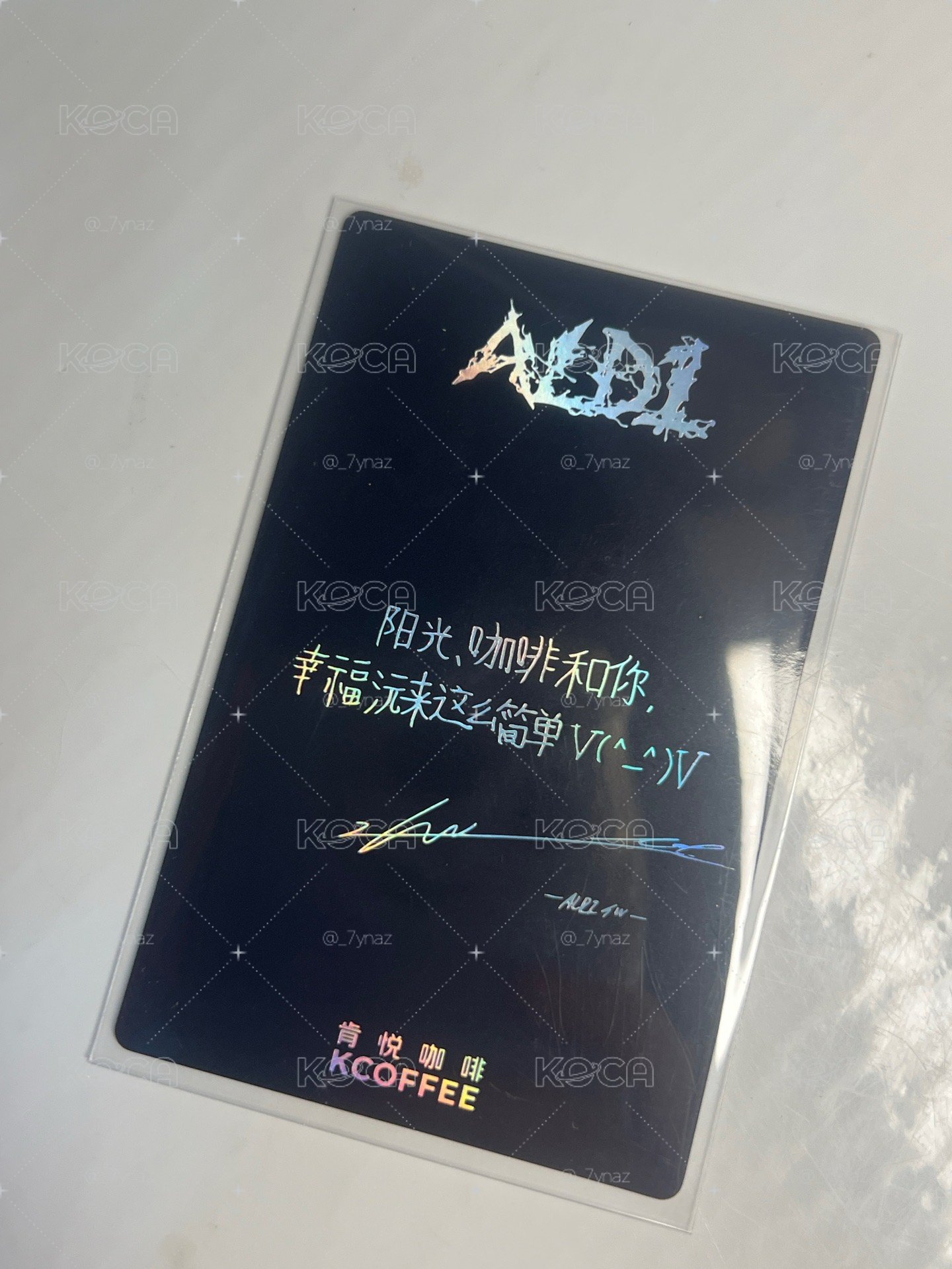 中背 肯悅咖啡 A款 代言卡 