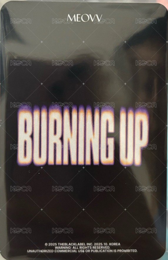BURNING UP 周邊卡 行李袋卡 背面