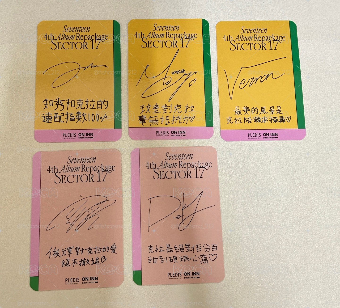 SEVENTEEN 正四後續專 ONINN簽售卡