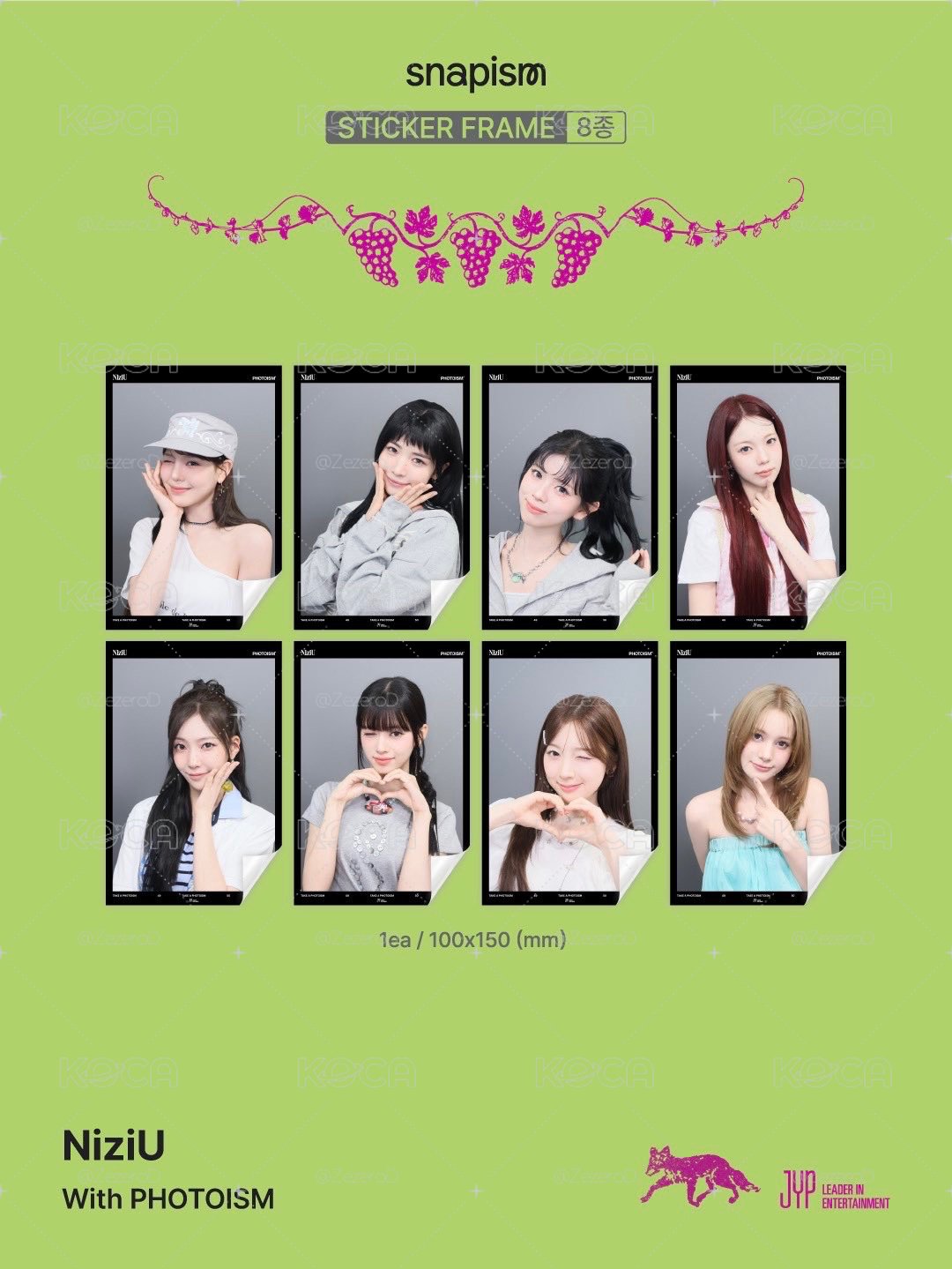 NiziU X photoism X snapism 人生四格卡 貼紙 代印
