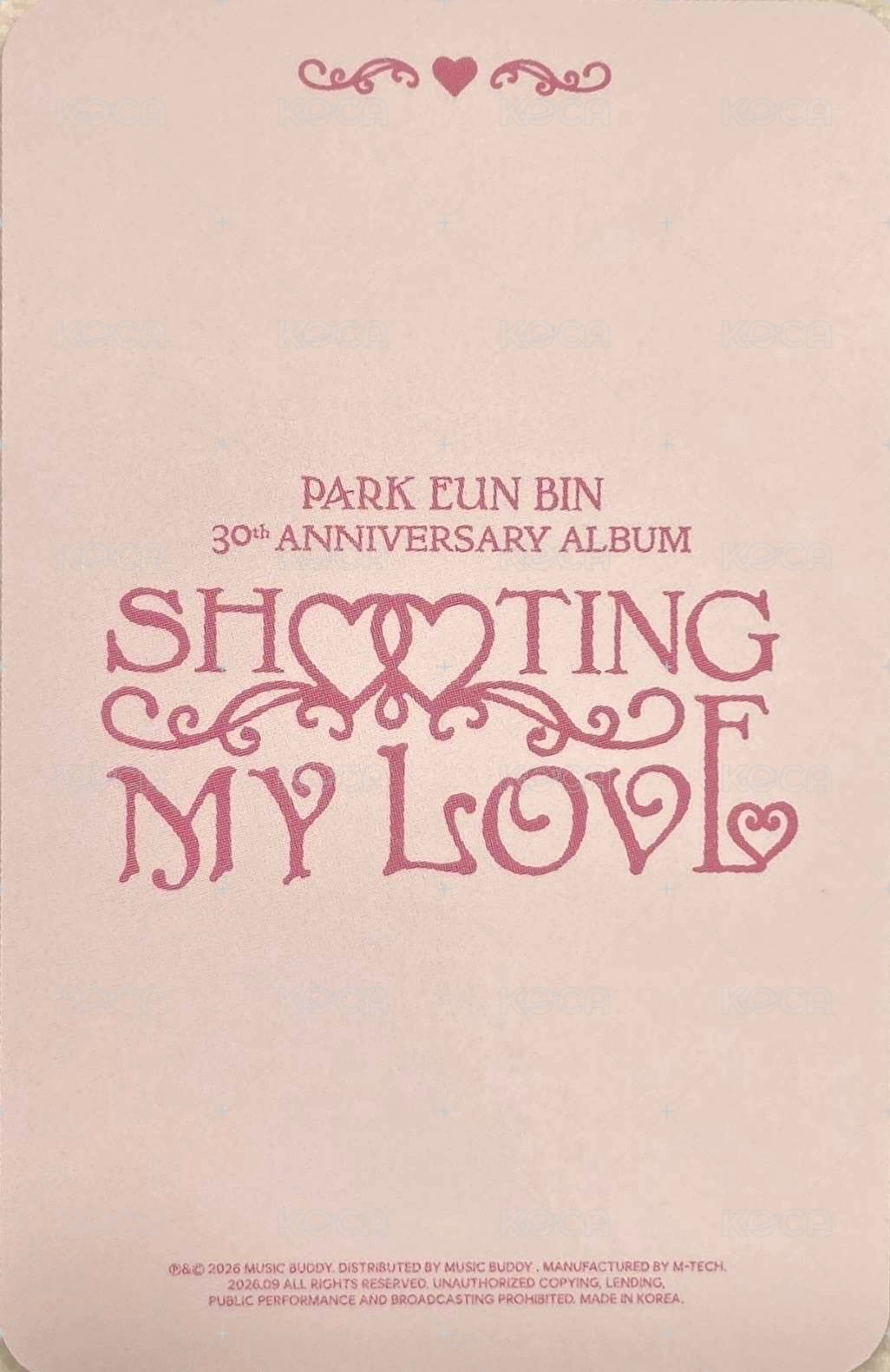 30週年紀念 Album photocard  Back